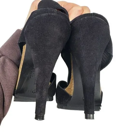 Pedro Garcia Petunia Perforated Heeled Sandals Womens Size 39 Black - Picture 10 of 10